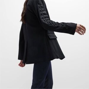 Ramy Brook Mave Oversized Blazer with Lace-Up Sleeves